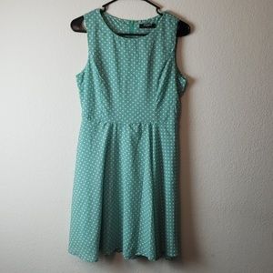 Green Polka Dot Spring Summer No Sleeve Dress